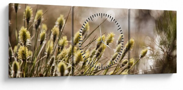 Obraz - Zeleň (s hodinami) (90x30 cm)