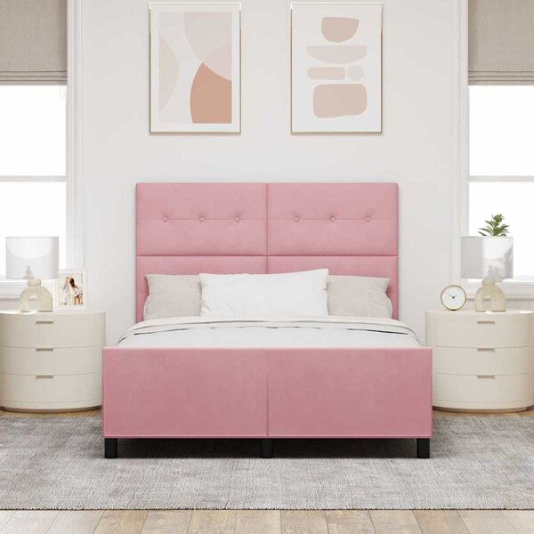 Postel s boxspringem s čelo Růžová 160 x 200 cm samet 3344956
