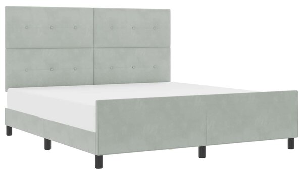 Postel s boxspringem s čelo Světle šedá 180 x 200 cm samet 3344957