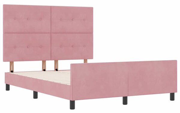 Postel s boxspringem s čelo Růžová 160 x 200 cm samet 3344956