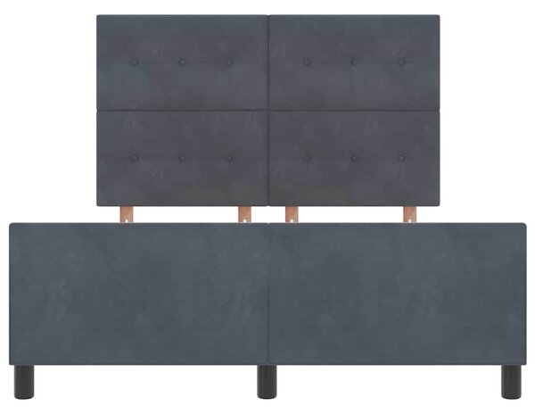 Postel s boxspringem s čelo Tmavě šedá 140 x 190 cm samet 3344940