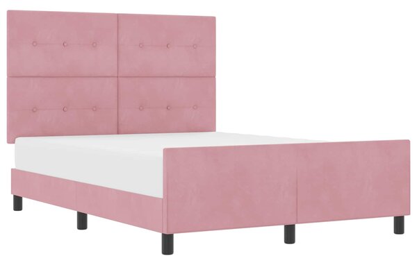 Postel s boxspringem s čelo Růžová 160 x 200 cm samet 3344956