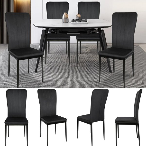 Jídelní židle z prodyšného sametu s moderním designem