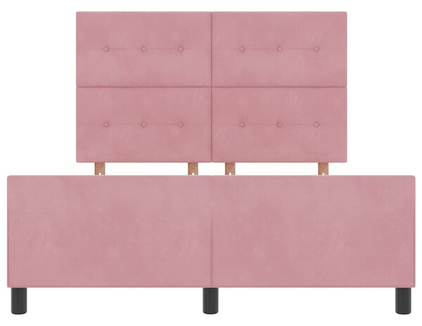 Postel s boxspringem s čelo Růžová 160 x 200 cm samet 3344956