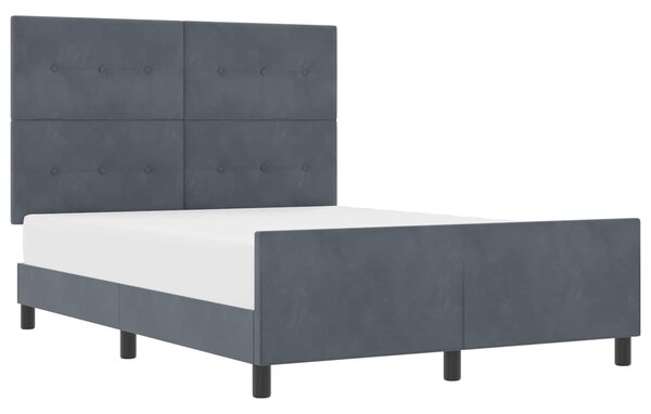 Postel s boxspringem s čelo Tmavě šedá 140 x 190 cm samet 3344940