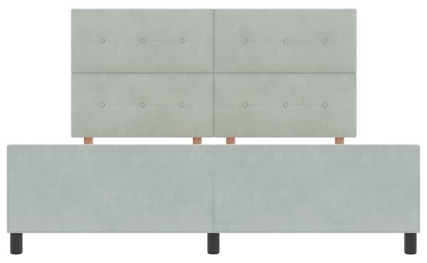Postel s boxspringem s čelo Světle šedá 180 x 200 cm samet 3344957