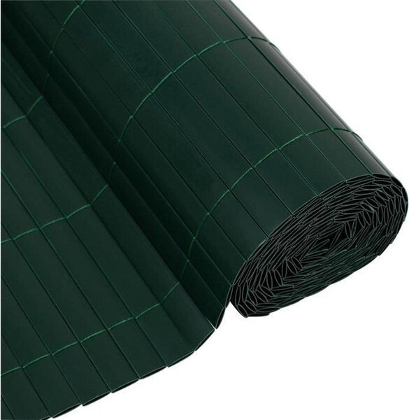 Oboustranný rákosový plot z PVC 1 x 3 m - 1600 g/m² - Propustnost světla 4/5, odolný proti UV záření - Zelený