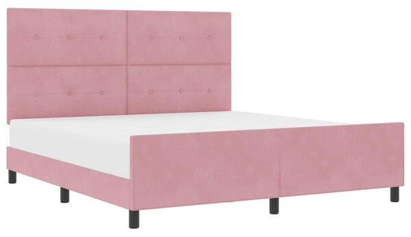 Postel s boxspringem s čelo Růžová 180 x 200 cm samet 3344962