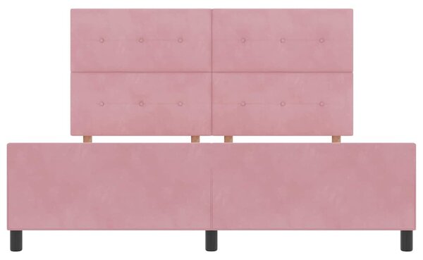 Postel s boxspringem s čelo Růžová 180 x 200 cm samet 3344962