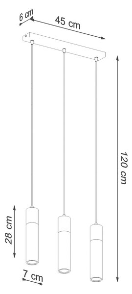 Sollux Lighting Závěsné svítidlo ZANE 3 šedé