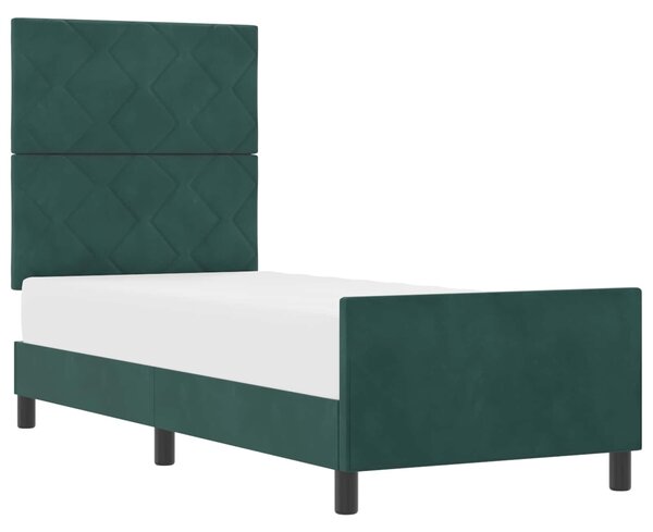 Postel s boxspringem s čelo Tmavě zelená 80 x 200 cm samet 3344972