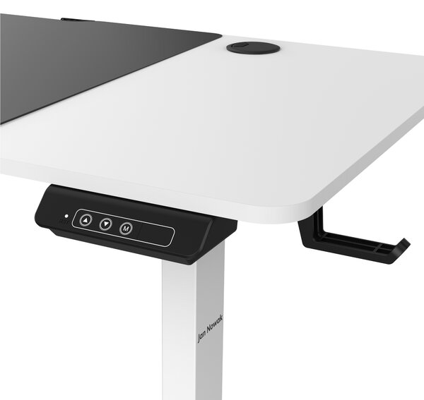 Výškově nastavitelný elektrický stůl ROB, 1400 x 720 x 600 mm, bílý