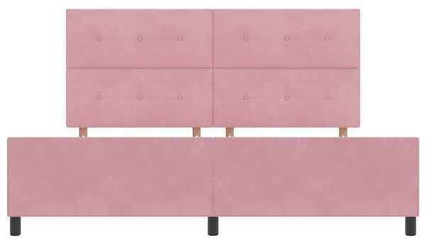 Postel s boxspringem s čelo Růžová 200 x 200 cm samet 3344968