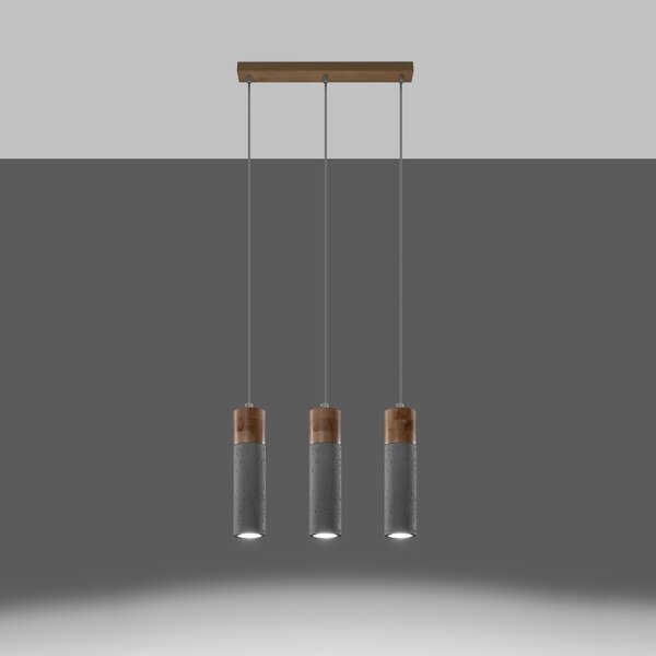 Sollux Lighting Závěsné svítidlo ZANE 3 šedé