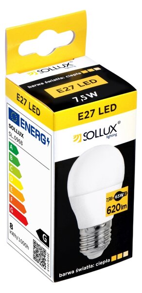 LED žárovka E27 3000k 7,5w 620lm