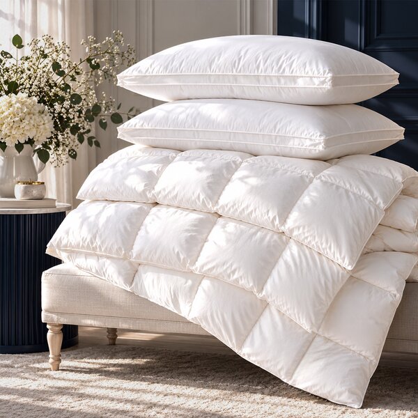 Set IMPERIAL 2x čtyřkomorový péřový polštář, 2x péřová přikrývka Imperial: 2x 70x90cm, 2x 140x200cm