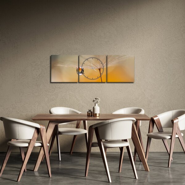 Obraz - Makro květu (s hodinami) (90x30 cm)