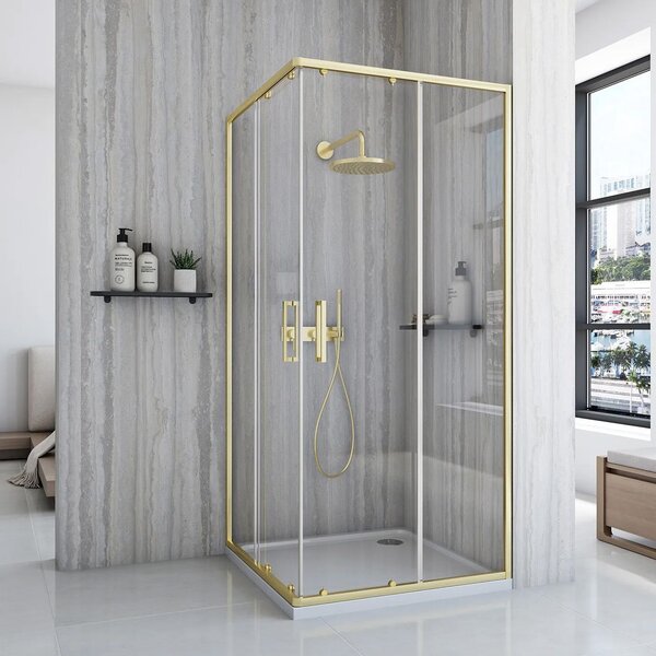 Sprchový kout REA City 80x100 Brush Gold