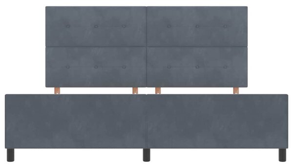 Postel s boxspringem s čelo Tmavě šedá 200 x 200 cm samet 3344964