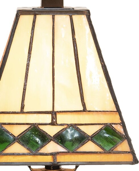 Béžová stolní lampa Tiffany Pyramid - Ø 20*30 cm - Clayre & Eef