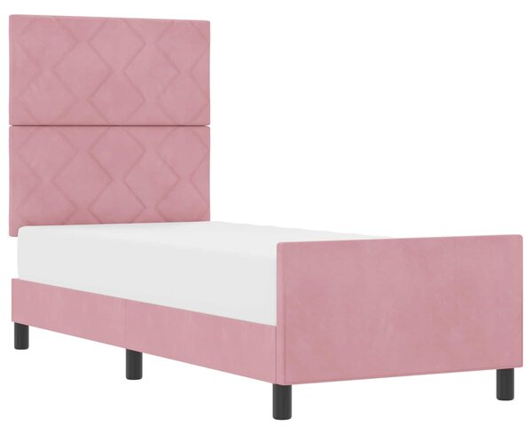 Postel s boxspringem s čelo Růžová 80 x 200 cm samet 3344974