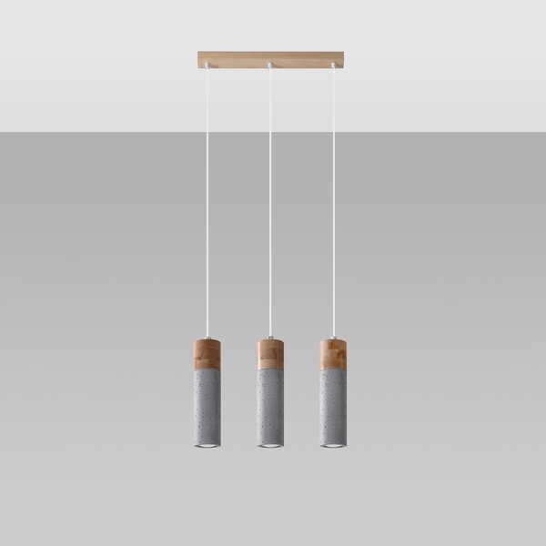 Sollux Lighting Závěsné svítidlo ZANE 3 šedé