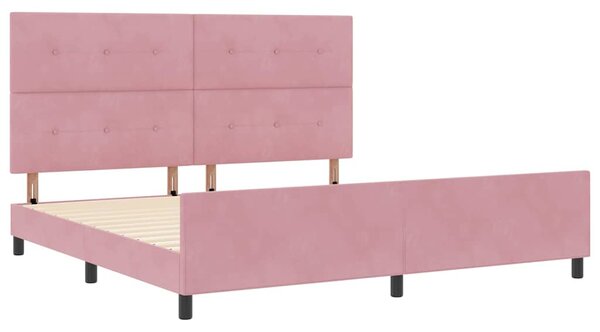 Postel s boxspringem s čelo Růžová 200 x 200 cm samet 3344968