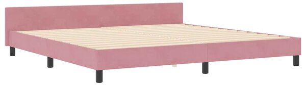Postel s boxspringem s čelo Růžová 200 x 200 cm samet 3344968