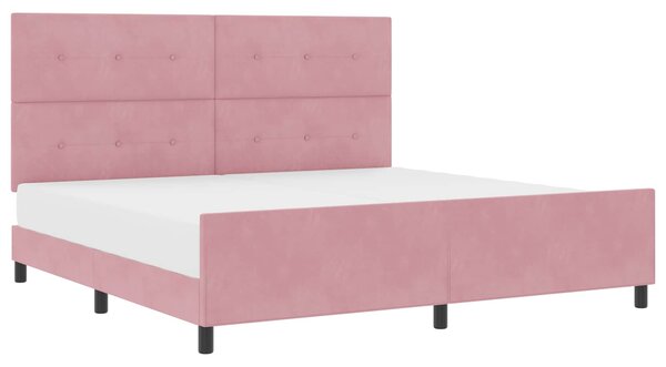Postel s boxspringem s čelo Růžová 200 x 200 cm samet 3344968