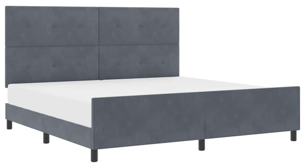 Postel s boxspringem s čelo Tmavě šedá 200 x 200 cm samet 3344964
