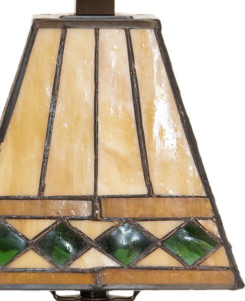 Béžová stolní lampa Tiffany Pyramid - Ø 20*30 cm - Clayre & Eef
