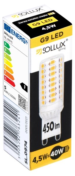 Sollux Lighting LED žárovka G9 3000K 4,5W 450lm