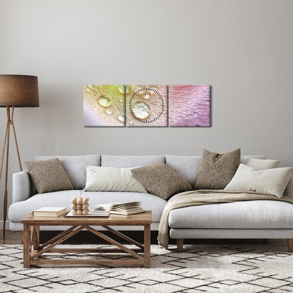 Obraz - Kapičky (s hodinami) (90x30 cm)