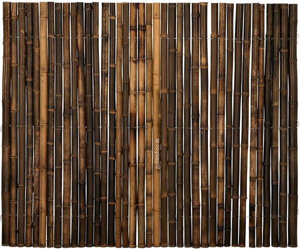 Tmavě hnědá půlkruhová bambusová role Nigra 180 x 200 cm (bambusový plot)