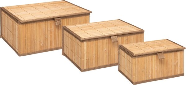 5Five jednoduše inteligentní úložný box 3 Nastavit bambusové kartonové Braun 16cm x 32,8 cm x 25,5 cm