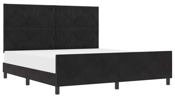 Postel s boxspringem s čelo Černá 180 x 200 cm samet 3345025