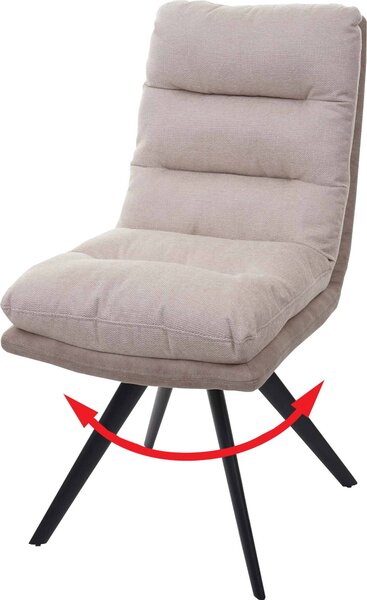 Jídelní židle HWC-G66, kuchyňská židle židle, otočná automatická poloha látka/textil MVG krémová