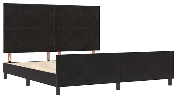 Postel s boxspringem s čelo Černá 180 x 200 cm samet 3345025