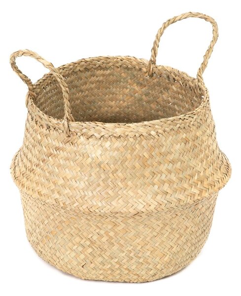 Světlý úložný košík z mořské trávy Compactor, ⌀ 35 cm