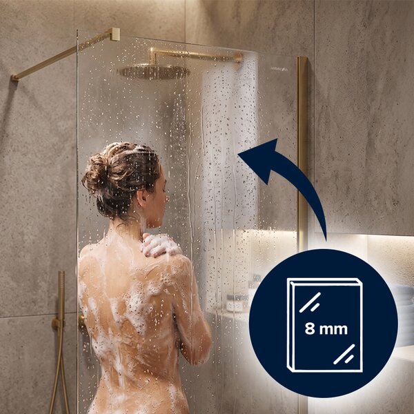 Hydrosan Sprchová zástěna Walk-in SH07A GL BR 70 zlatá kartáčovaná - bez vaničky