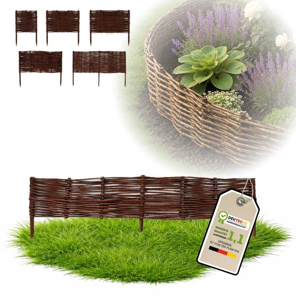Floranica 1 kus Vrbový plot 10 cm x 100 cm – Zahradní plot z vrbového proutí Palisáda Přírodní oplocení Ohraničení záhonu
