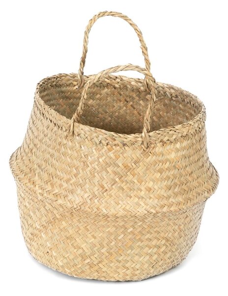 Světlý úložný košík z mořské trávy Compactor, ⌀ 35 cm