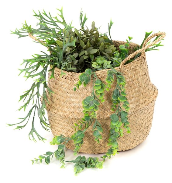 Světlý úložný košík z mořské trávy Compactor, ⌀ 35 cm