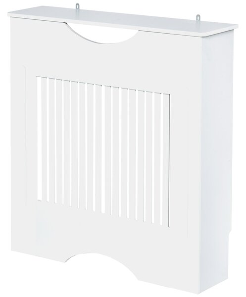 HOMCOM Kryt Radiátoru 78x19x82 cm Moderní MDF Kryt Radiátoru se Skladem Zatížení 10 kg a Protipádovým Zařízením pro Obývací Pokoj Ložnici Bílý | Aosom