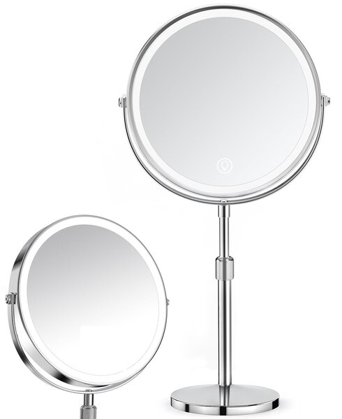Nabíjecí kosmetické zrcátko s osvětlením – 38-48 cm – Kosmetické zrcátko s nastavitelnou výškou