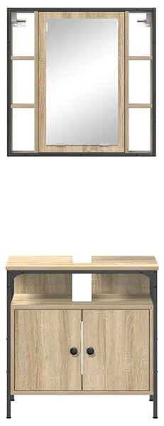 Sada koupelnového nábytku 2 ks Hnědá 60 x 30 x 60 cm 3345130