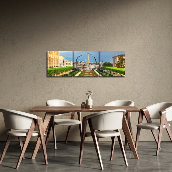 Obraz - Brusel (s hodinami) (90x30 cm)