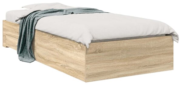 Rám postele se zásuvkou Hnědá 90 x 190 cm Kompozitní dřevo 3345122