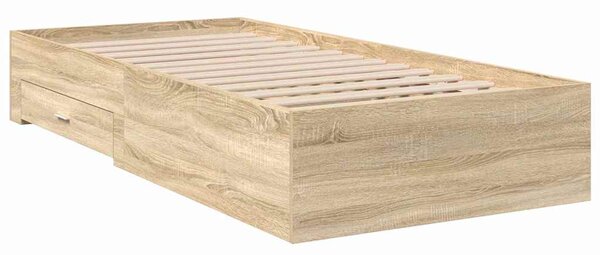 Rám postele se zásuvkou Hnědá 90 x 190 cm Kompozitní dřevo 3345122