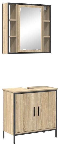 Sada koupelnového nábytku 2 ks Hnědá 60 x 30 x 60 cm 3345128